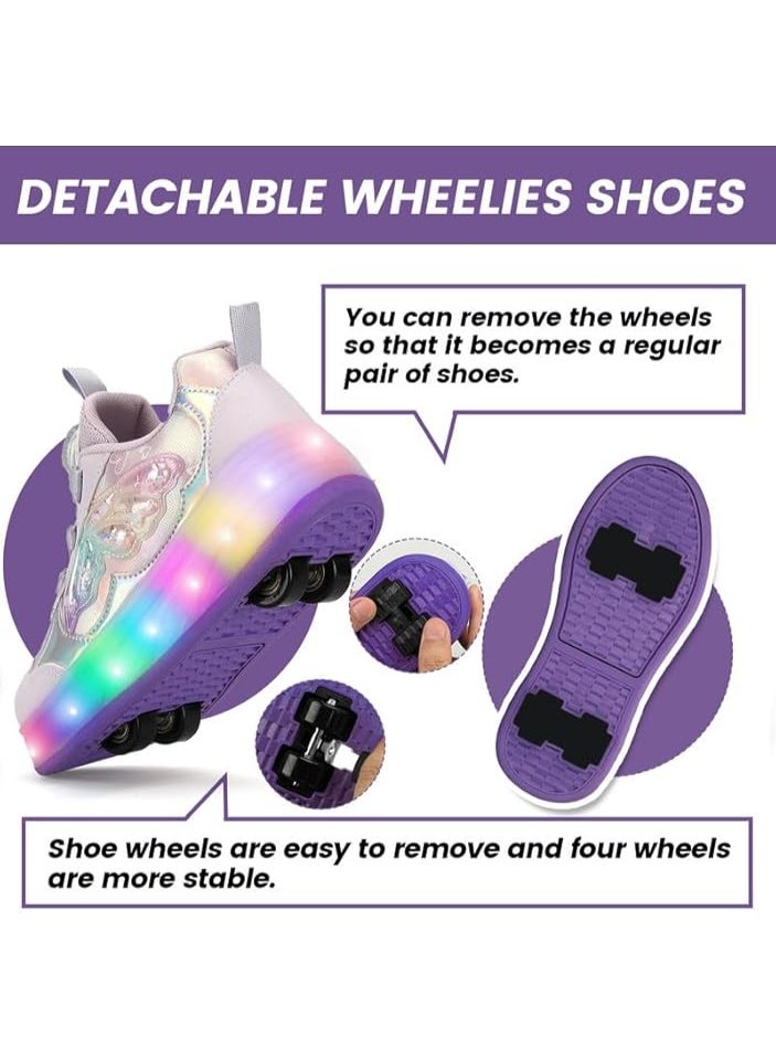 Lucky Kids Kids Roller Skates 4 Wheel Flashing Skate Shoes With Led Lights Usb Rechargeable Stylish & Fun For Boys & Girls - Image 4