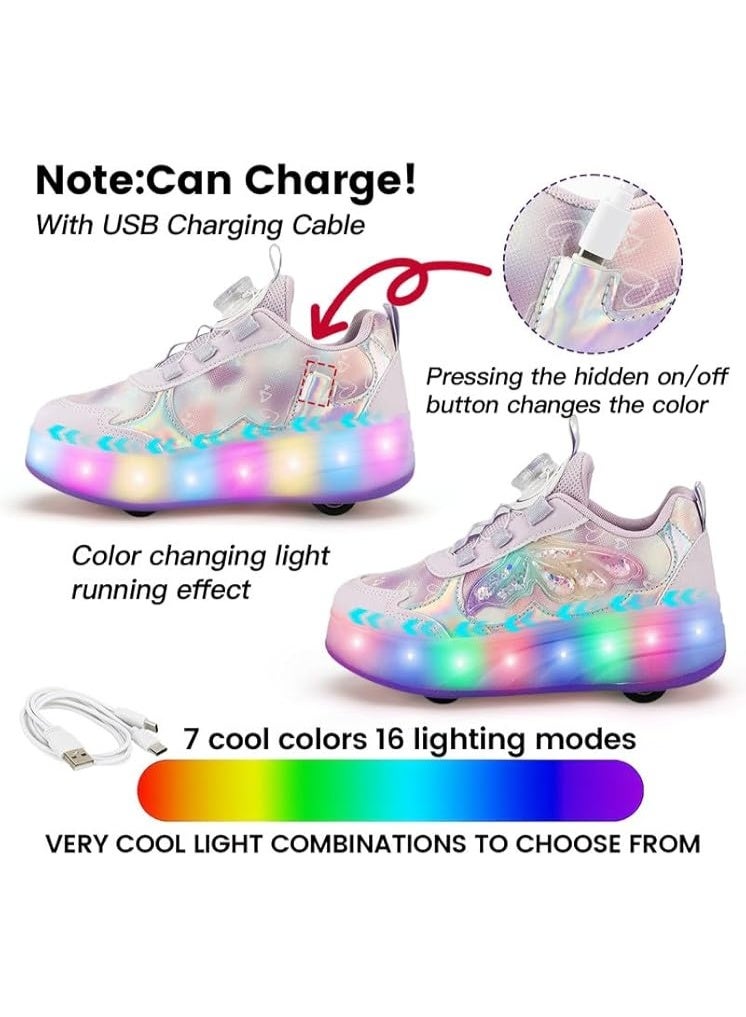 Lucky Kids Kids Roller Skates 4 Wheel Flashing Skate Shoes With Led Lights Usb Rechargeable Stylish & Fun For Boys & Girls - Image 3