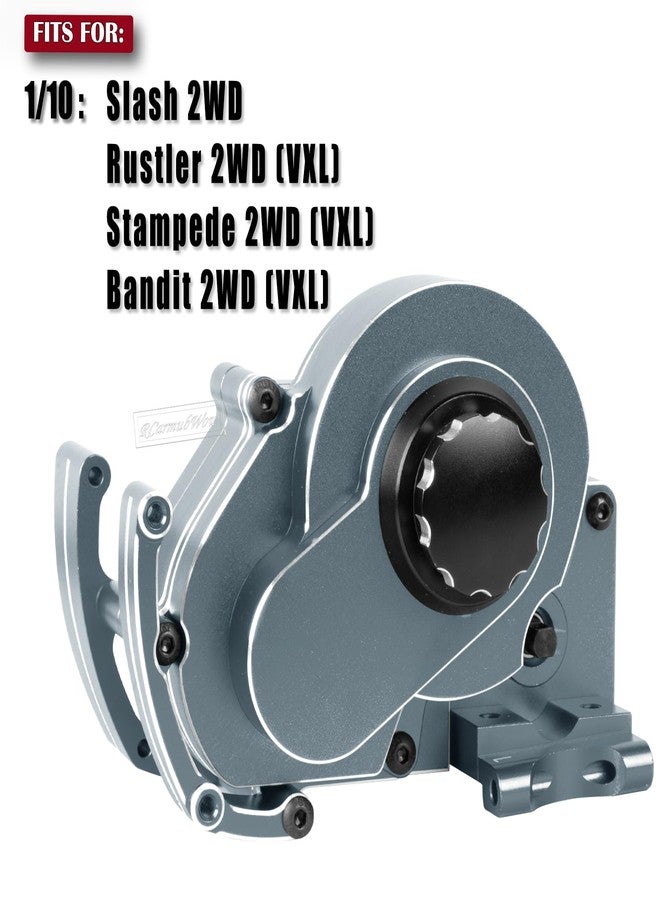 مجموعة ترقيات كاملة لناقل الحركة RCarmubWow لسيارات التحكم عن بعد بمقياس 1/10 من طراز Slash 2WD (VXL)، وRustler 2WD (VXL)، وStampede 2WD (VXL)، وBandit 2WD (VXL)، علبة تروس من سبائك الألومنيوم، بديل للرقم 3695، تيتانيوم، تيتانيوم (مجموعة واحدة) - Image 2