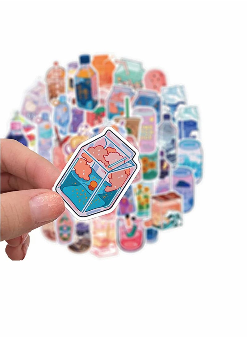 Excefore Cartoon Stickers, Cute Food Stickers for Water Bottles, 50 Pcs Waterproof Vinyl Sticker  - Image 4