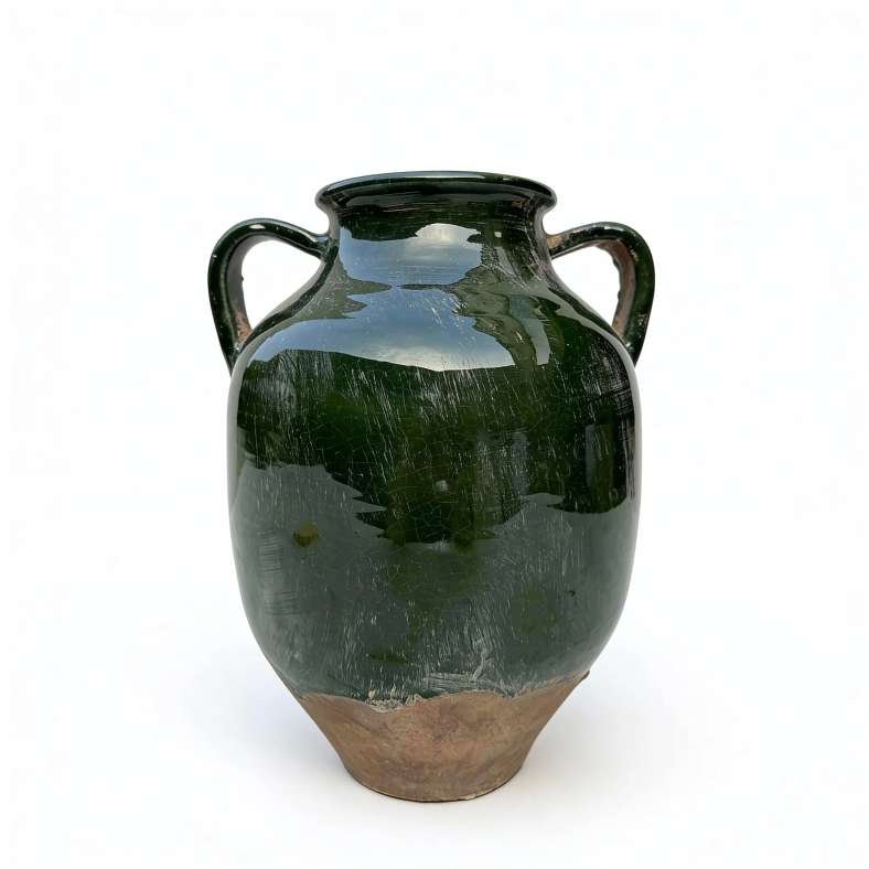 Pan Home Anduze Terracotta Amphora Vase with Handle 24x22x34cm - Green - 112CPZ9900021 - Image 3