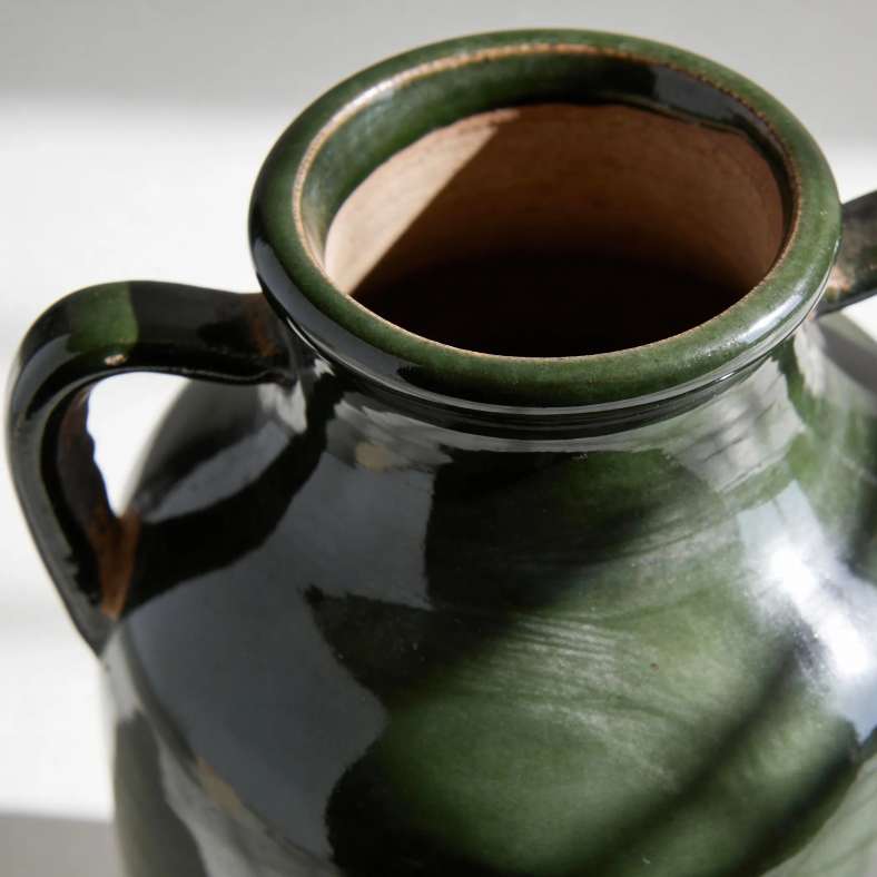 Pan Home Anduze Terracotta Amphora Vase with Handle 24x22x34cm - Green - 112CPZ9900021 - Image 2