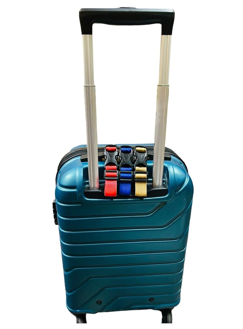 iCONY Add a Luggage Holder Strap for Travelling Bags & Suitcases, Luggage Belt Portable, Adjustable Travel Anti-Lost Strap Luggage Connector Straps, Travel Strap 1inchx22inch 2 Pack (Airport Blue) - Image 4