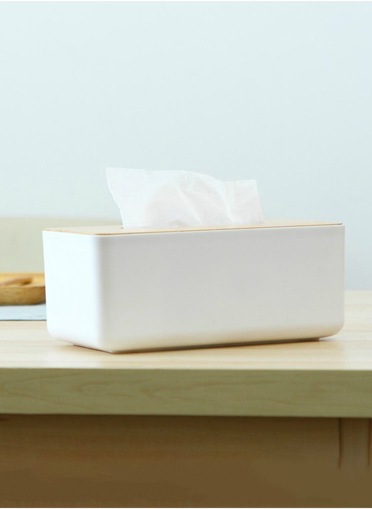 MHD White Wood Plastic Tissue Box Car Home Living Room Kitchen Tissue Box  - Image 4