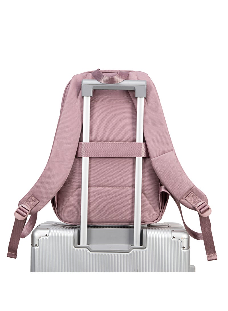 Chantria Durable Premium Laptop Backpack Water-Resistant Multifunctional Anti-Theft Daypack for Casual/Travel/School/College, CB00648-Pale Mauve - Image 3