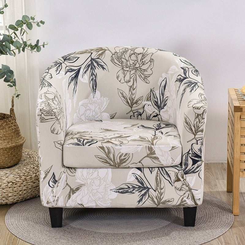 Ai Zun Solid Color Single Club Chair Cover Sofa Cover Full Protection Cover Half Round Bathtub American Style Sofa Cover Cushion - Image 2