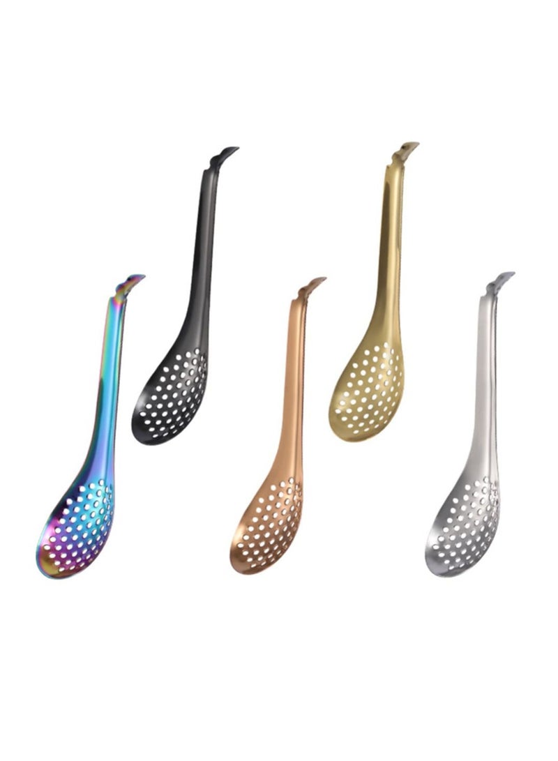 SYOSI 5pcs Spherification Spoons Stainless Steel Sauce Caviar Spoon Eggs Strainer Molecular Slotted Spoon Portable Builder Sauce Molecular Spoon for Kitchen - Image 1