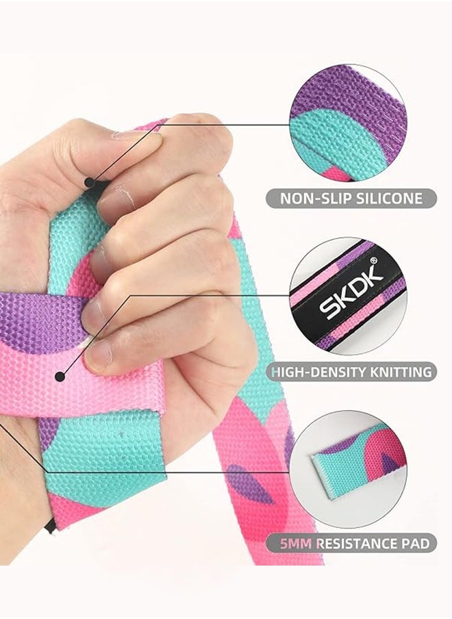 Cotton Hard Pull Wrist Lifting Straps, Grips Band-Deadlift Straps, with Neoprene Cushioned Wrist Padded and Anti-Skid Silicone - for Weightlifting, Bodybuilding, Xfit, Strength Training