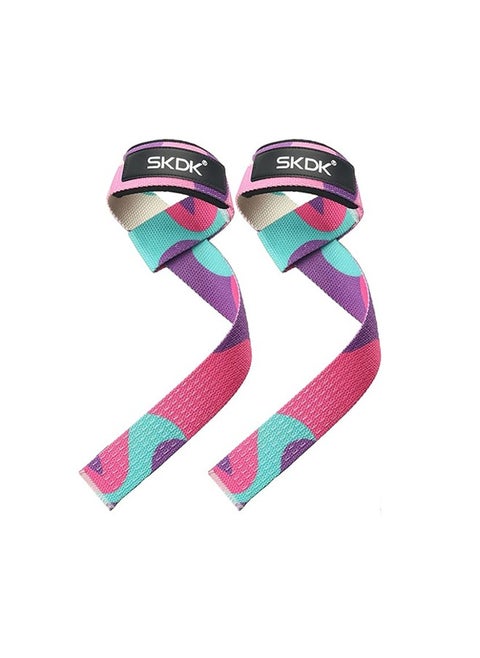 Cotton Hard Pull Wrist Lifting Straps, Grips Band-Deadlift Straps, with Neoprene Cushioned Wrist Padded and Anti-Skid Silicone - for Weightlifting, Bodybuilding, Xfit, Strength Training