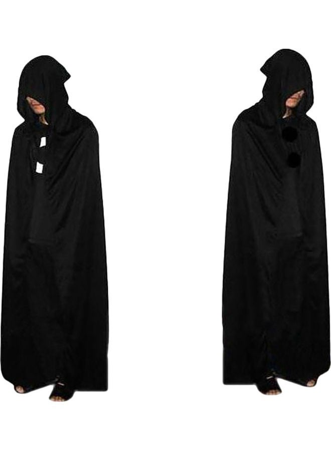 Brain Giggles BrainGiggles Unisex Black Death Hooded Cape Halloween Costume, Vampire, Carnival, and Theme Party Attire for Kids & Adults (Medium) - Image 1