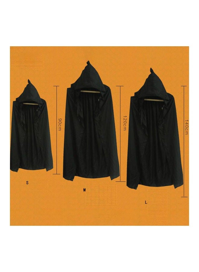 Brain Giggles BrainGiggles Unisex Black Death Hooded Cape Halloween Costume, Vampire, Carnival, and Theme Party Attire for Kids & Adults (Medium) - Image 2