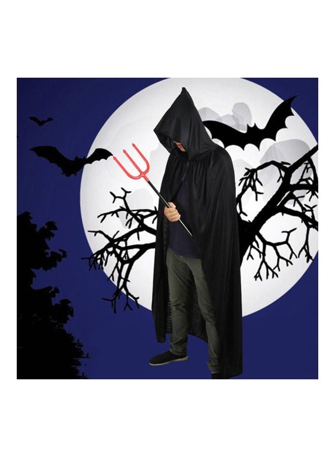 Brain Giggles BrainGiggles Unisex Black Death Hooded Cape Halloween Costume, Vampire, Carnival, and Theme Party Attire for Kids & Adults (Medium) - Image 4