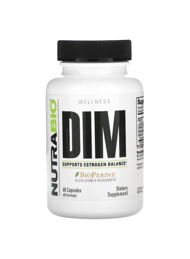 NutraBio, DIM, 60 Capsules (Packaging may vary) - Image 1