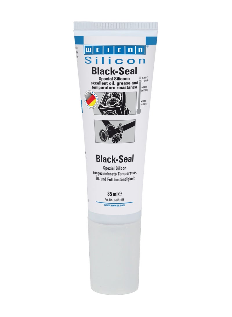 Weicon WEICON Black-Seal 85ml Tube Silicone Adhesive Sealing Compound for Bonding Sealing of Pump Tanks Motor Gearbox and much more Pressure- Heat Resistant Black Grey  - Image 1