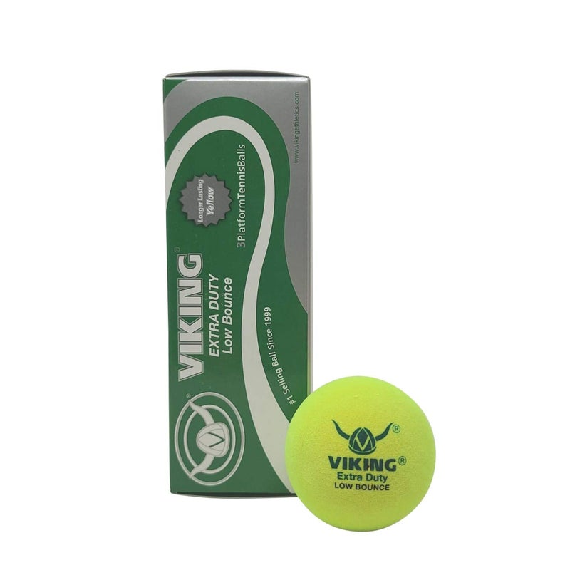 Viking Low Bounce Extra Duty Platform Tennis Balls - 3 Pack - Yellow - Image 1