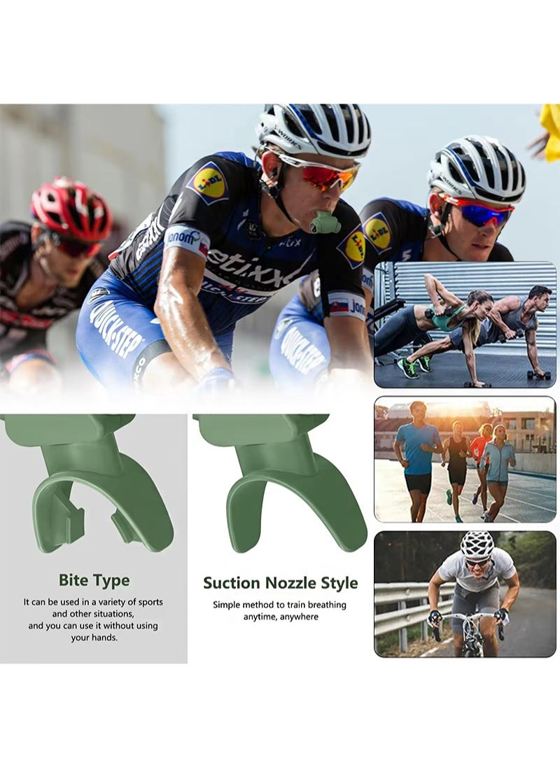Breathing Exercise Device,Breathers Trainers Exerciser with Adjustable Inspiratory/Expiratory Vibration Fitness for Wellness(Green)