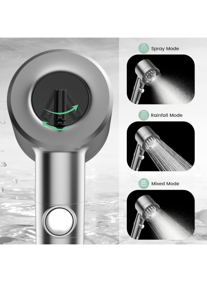 High-Pressure Filtered Shower Head | Chlorine Removal Water Filter Shower + 3 Spray Modes + ON/OFF Pause Button (With Hose & Wall Holder) - Image 5