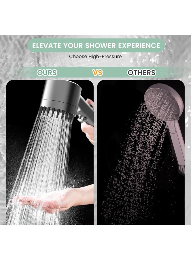 High-Pressure Filtered Shower Head | Chlorine Removal Water Filter Shower + 3 Spray Modes + ON/OFF Pause Button (With Hose & Wall Holder) - Image 4