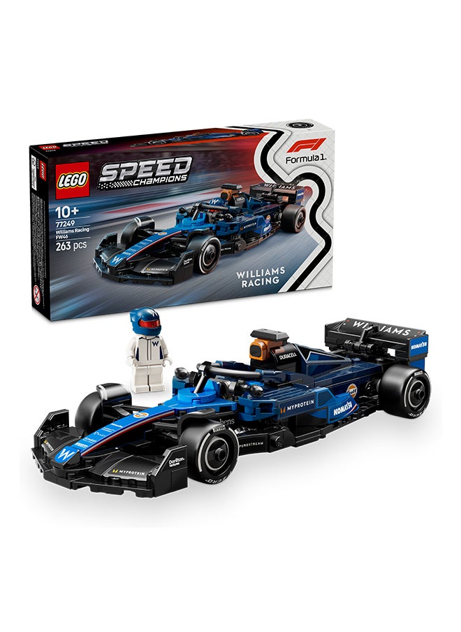 LEGO Speed Champions Williams Racing FW46 F1 Race Car Toy with a Collectible Formula 1 Driver Minifigure - Model Kits for 10+ Year Old Boys & Girls or Adult Motorsport Fans 77249 (263 pieces)  - Image 1