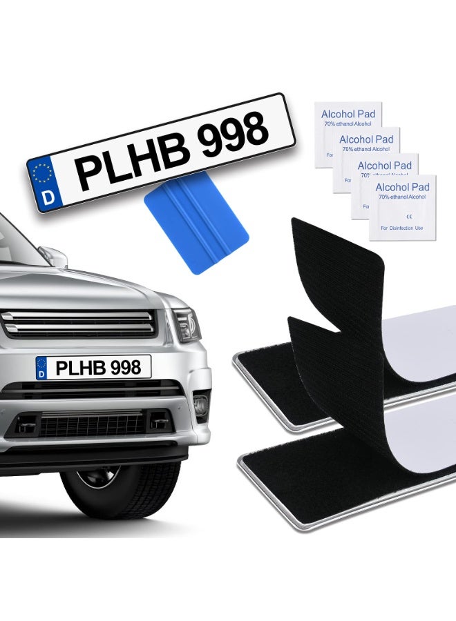 KISSUN Number Plate Holders, 50 x 10cm Self Adhesive Frameless Weatherproof License Plate Holder, Car Registration Plate Holders with a Special adhesive, Plate Car License Plates Fixing Fitting Kit - Image 1