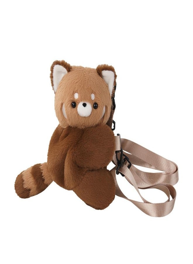 COSWHO Red Panda Hug Stuffed Backpack Cute Animal Plush Shoulder Bag (Large) - Image 1