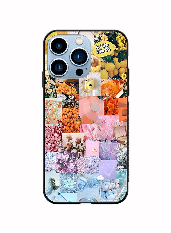 VR CREATIVE Protective Case Cover For Apple iPhone 13 Pro Max Good Vibes Photo Colleges Design Multicolour - Image 1