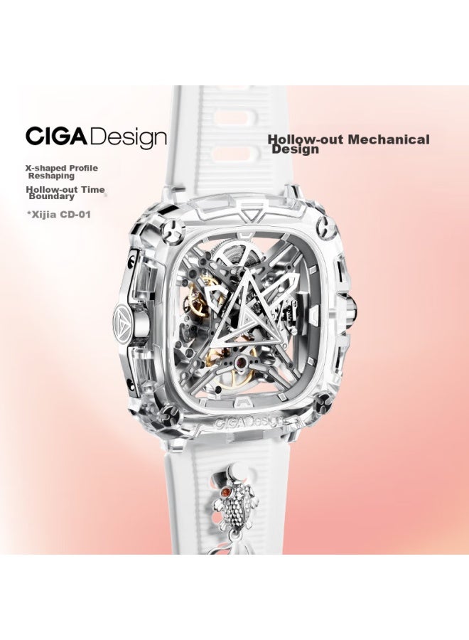 CIGA Design ساعة كوي من سيغا ديزاين وانغ ييهنغ بنفس الأسلوب، ساعة ميكانيكية رويجيا، ساعة عصرية مجوفة بالكامل، هدية يوم المرأة - Image 3