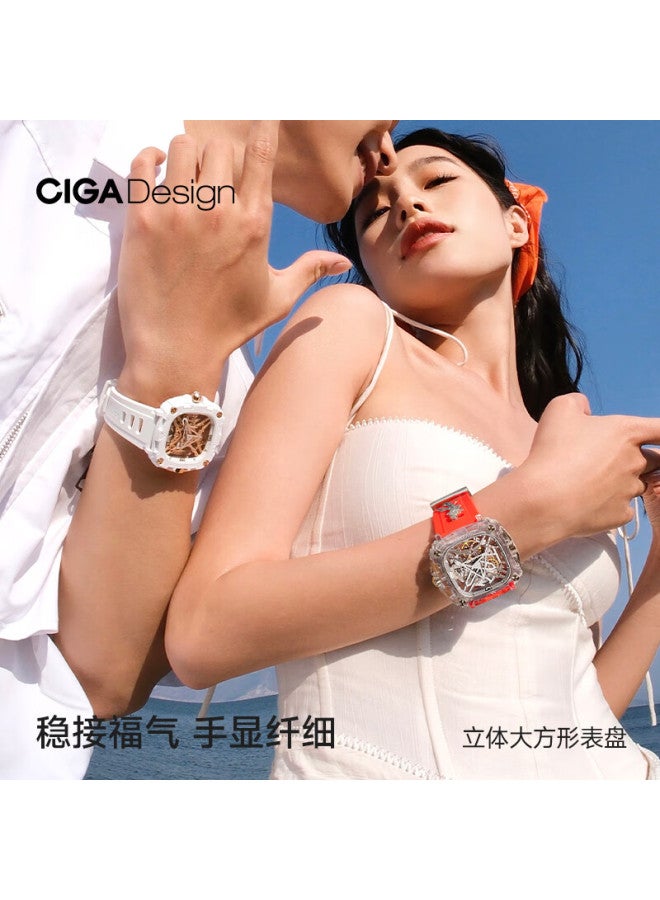 CIGA Design ساعة كوي من سيغا ديزاين وانغ ييهنغ بنفس الأسلوب، ساعة ميكانيكية رويجيا، ساعة عصرية مجوفة بالكامل، هدية يوم المرأة - Image 4