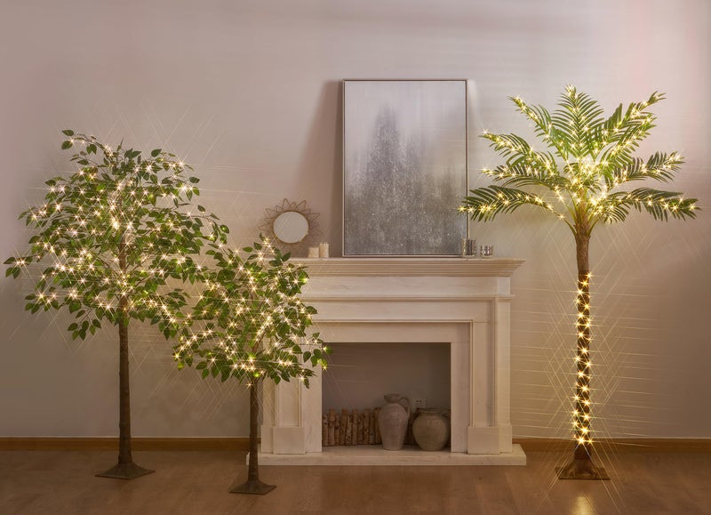 LITBLOOM Lighted Ficus Tree 6FT 264 LED Fairy Lights, Artificial Greenery Tree with Lights for Home Fireplace Living Room Decoration Inside - Image 4