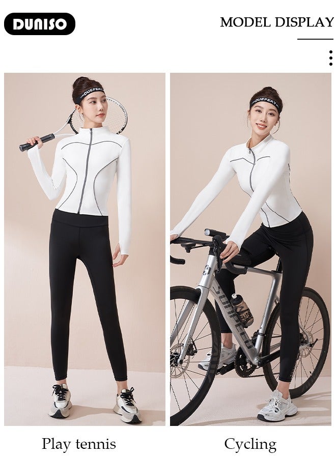 DUNISO Women's Cycling Jersey Suit Long Sleeve Mountain Bike Road Bicycle Shirt Pants Breathable Biking Outfit Quick Dry Bib for Outdoor Sports - Image 4