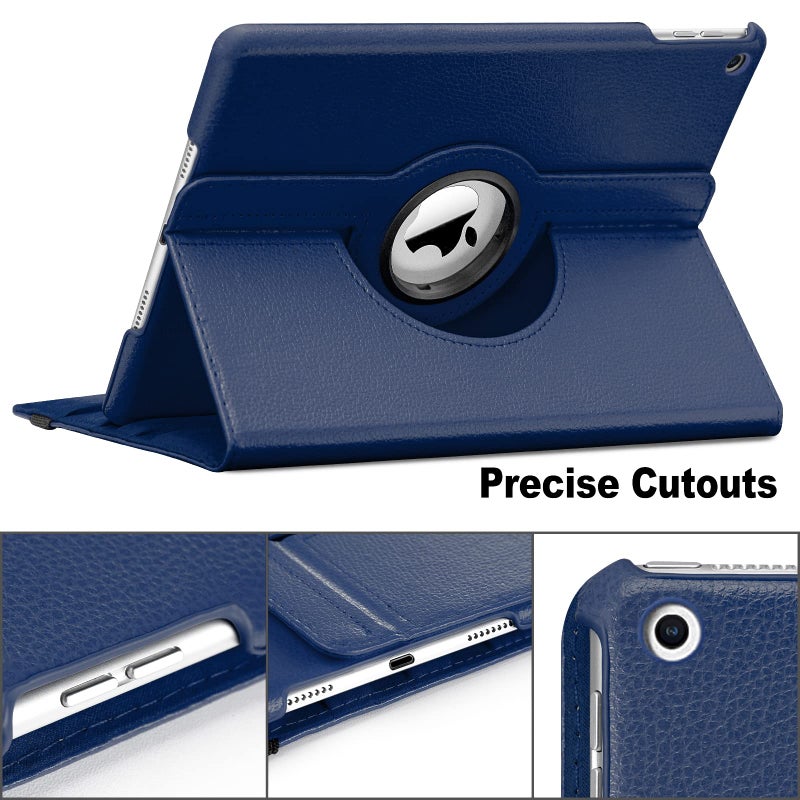Boxdljh Apple 10.2 iPad Case for iPad 2021/2020/2019 - 360 Degree Rotating Cover with Sleep/Wake (Navy Blue) - Image 5