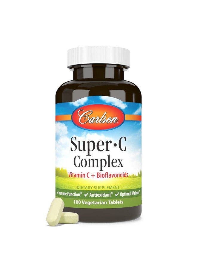 Carlson - Super-C Complex, Vitamin C + Bioflavonoids, Immune Function & Optimal Wellness, Antioxidant, 100 Vegetarian Tablets - Image 4