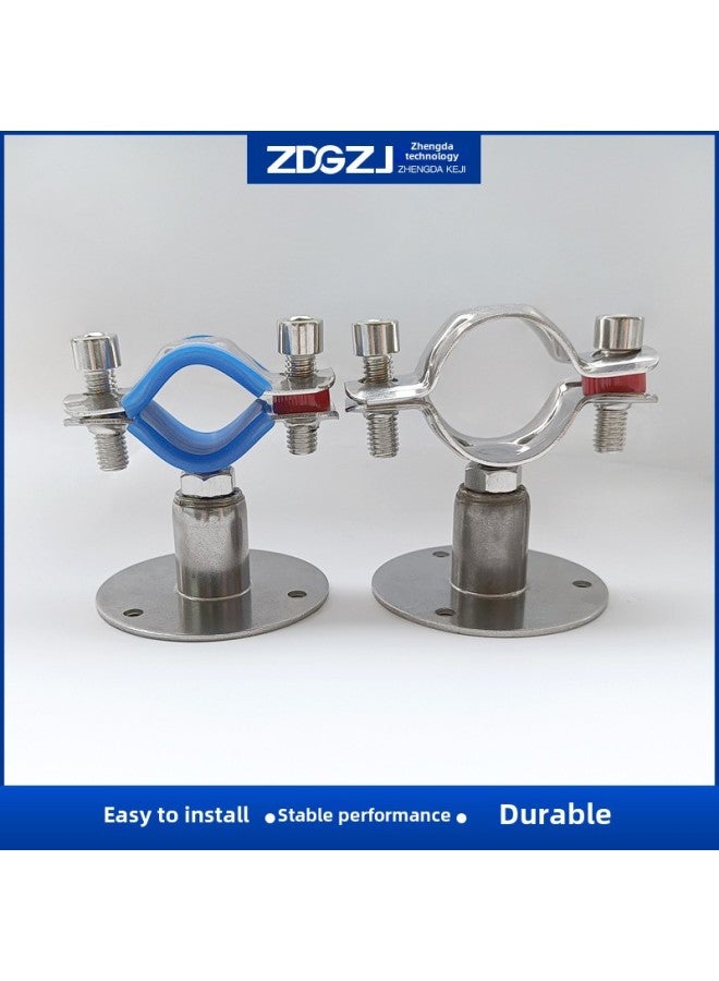 Pipe Clamp With Skin Rubber Pad Telescopic Fixing Bracket Pipe Clamp 304 Stainless Steel Short Screw Rod Adjustable Pipe Bracket-Specifications And Models:Φ15-19 Height 30-50mm  - Image 4