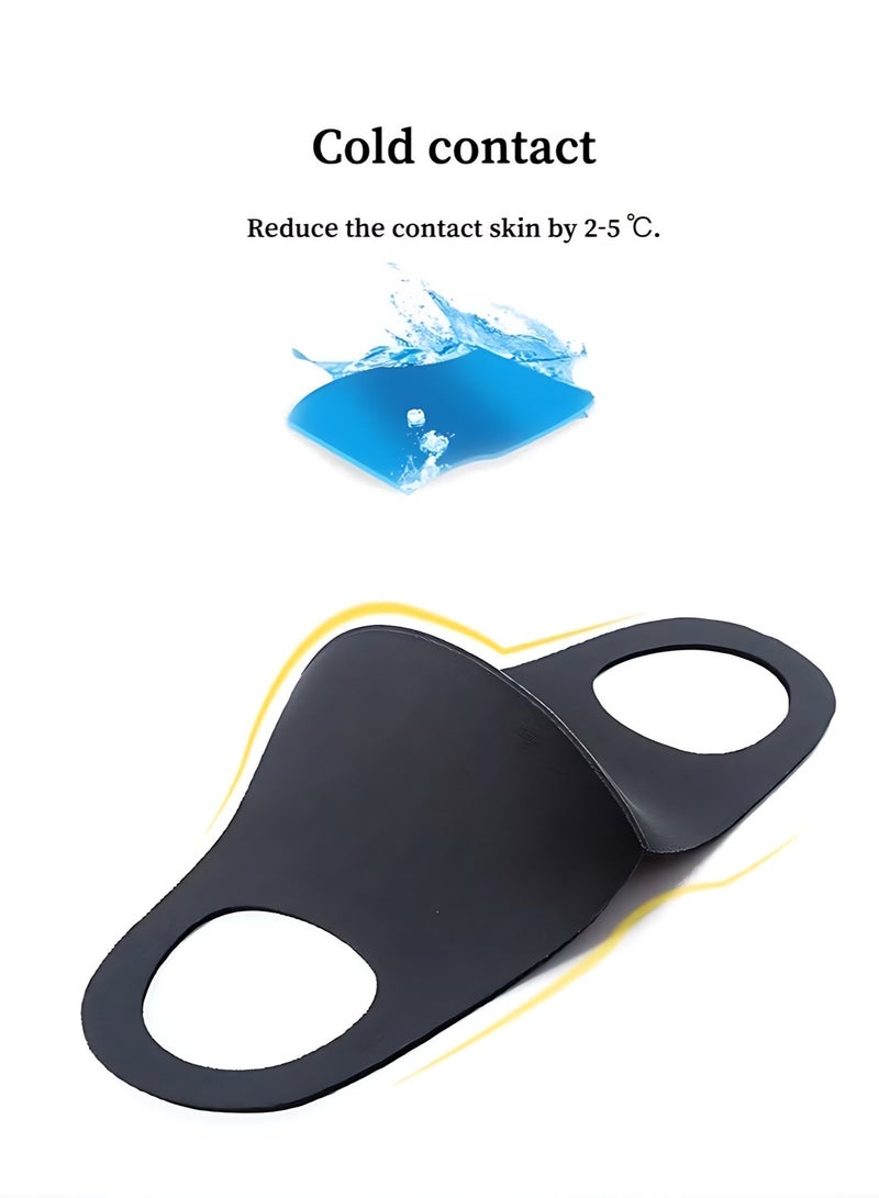 Sunspire Black 3D Cotton Ice Silk Masks (3-Pack ), Washable, Breathable, Dustproof UV Resistant - Image 2