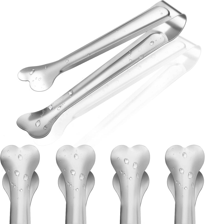 Dmoera 18 Pack Premium Small Serving Tongs, Mini Stainless Steel Appetizer Tongs 4.33Inch Silver - Image 2