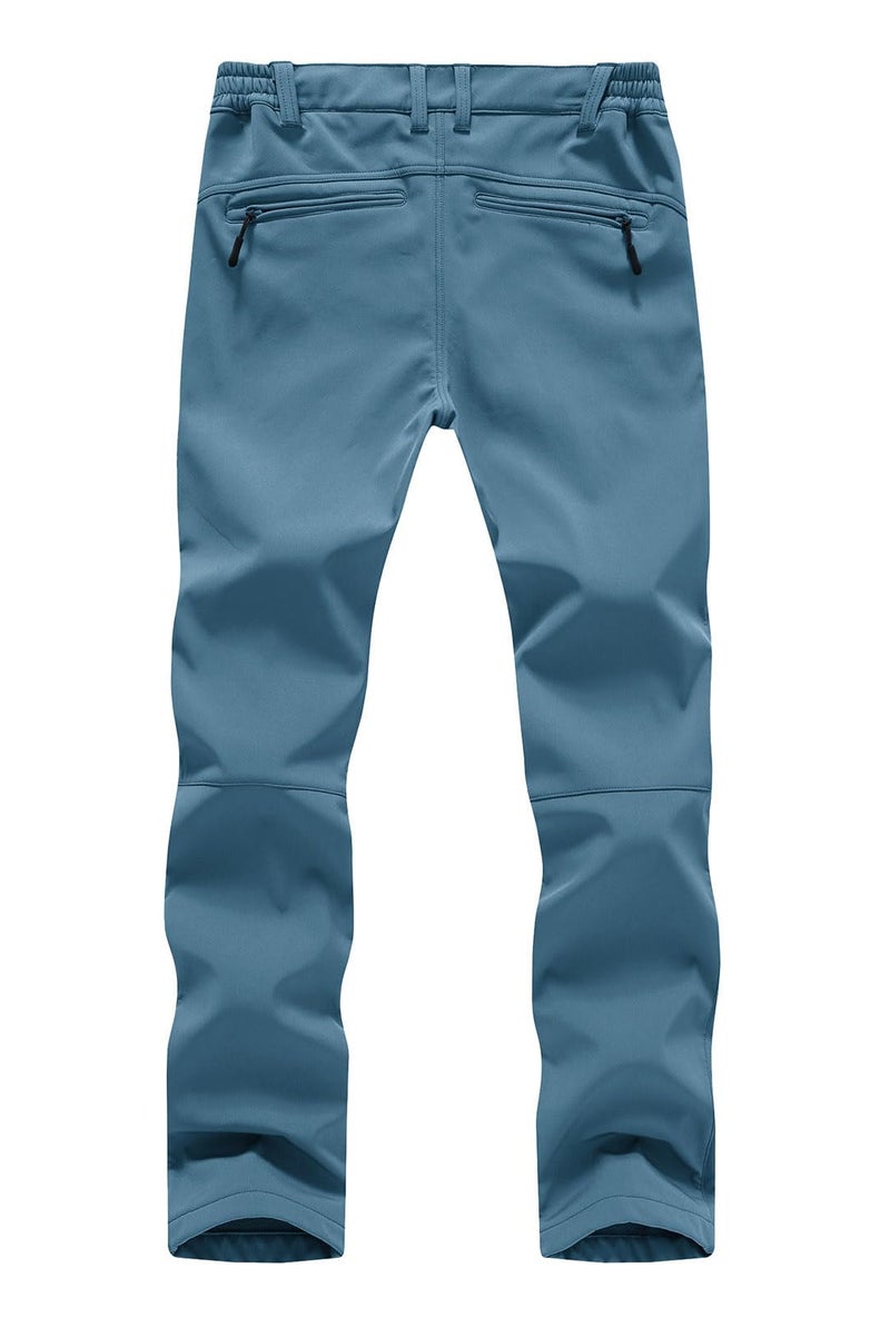 YSENTO Women's Fleece Lined Pants Winter Snow Ski Waterproof Insulated Softshell Hiking Mountain Pants Grey Blue Size L - Image 3