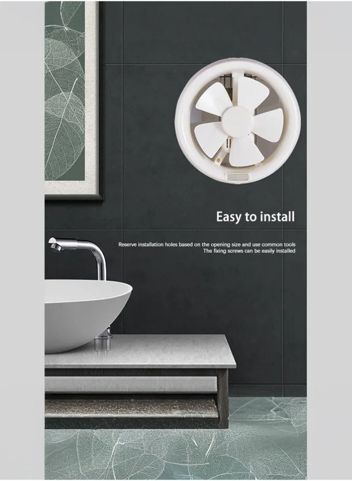 MODI Round Connection 8 Inch Ventilation Fan 25W Powerful Exhaust Fan Ultra-Quiet Air Suction High Airflow 260 m³/h Wall & Ceiling Mount Exhaust Fan for Kitchen, Bathroom & Toilet - Image 5