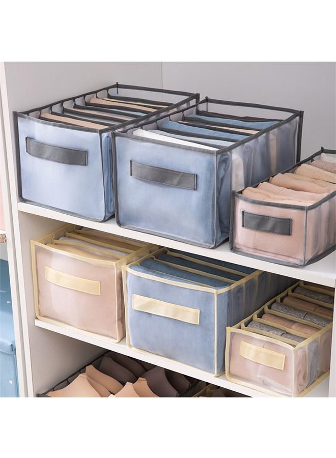 5 Pcs Ikea Style Dormitory Closet Organizer For Bra Socks Underwear/Home Separated Underwear Storage Box-Beige  - Image 3