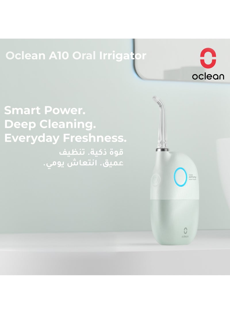 Oclean Cordless Oral Irrigator Water Flosser — Green — Daily Gum Care – AirPump Quiet Power – 5 Modes & 4 Tips - Image 2