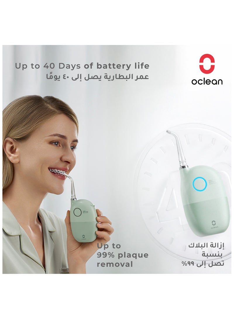 Oclean Cordless Oral Irrigator Water Flosser — Green — Daily Gum Care – AirPump Quiet Power – 5 Modes & 4 Tips - Image 4