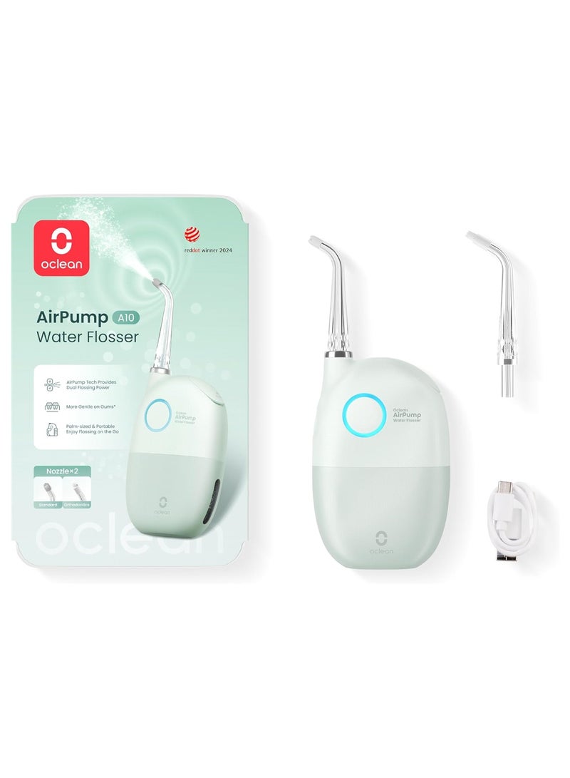 Oclean Cordless Oral Irrigator Water Flosser — Green — Daily Gum Care – AirPump Quiet Power – 5 Modes & 4 Tips - Image 1