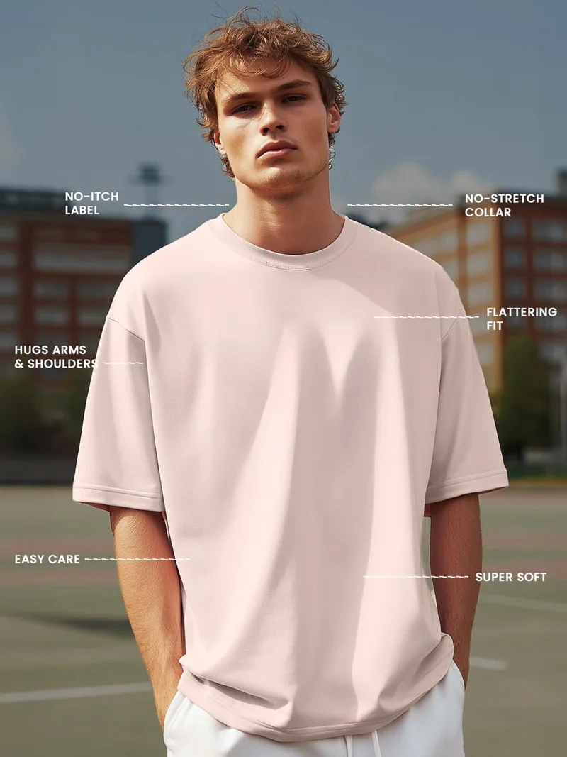 NOBERO Men's Oversized Cotton Graphic T-Shirt