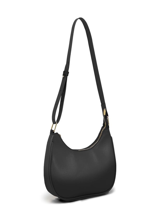 WITERY Shoulder Bag for Women Cute Hobo Tote Handbag Crescent Bag PU Leather Underarm Clutch Purse with Zipper Closure& Adjustable Strap Lightweight Small Women Purses for Daily Use - Image 1