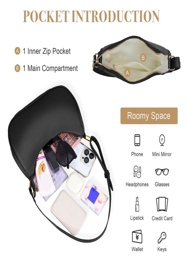 WITERY Shoulder Bag for Women Cute Hobo Tote Handbag Crescent Bag PU Leather Underarm Clutch Purse with Zipper Closure& Adjustable Strap Lightweight Small Women Purses for Daily Use - Image 5