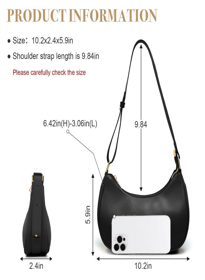 WITERY Shoulder Bag for Women Cute Hobo Tote Handbag Crescent Bag PU Leather Underarm Clutch Purse with Zipper Closure& Adjustable Strap Lightweight Small Women Purses for Daily Use - Image 3