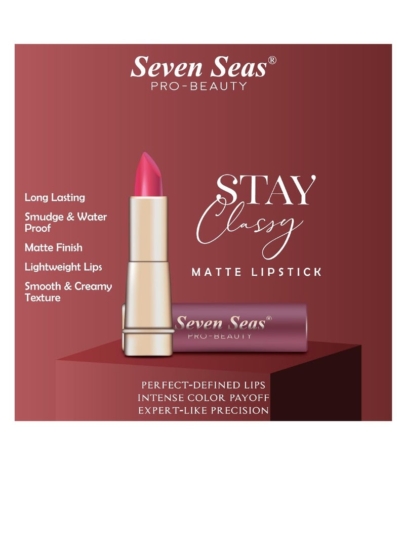 Sevenseas Seven Seas Stay Classy Matte Lipstick Full Coverage Long Lasting Lipstick Smooth Application Transferproof and Smudge Proof  Highly Pigemented Lipstick for Women Kenyan Copper - Image 3