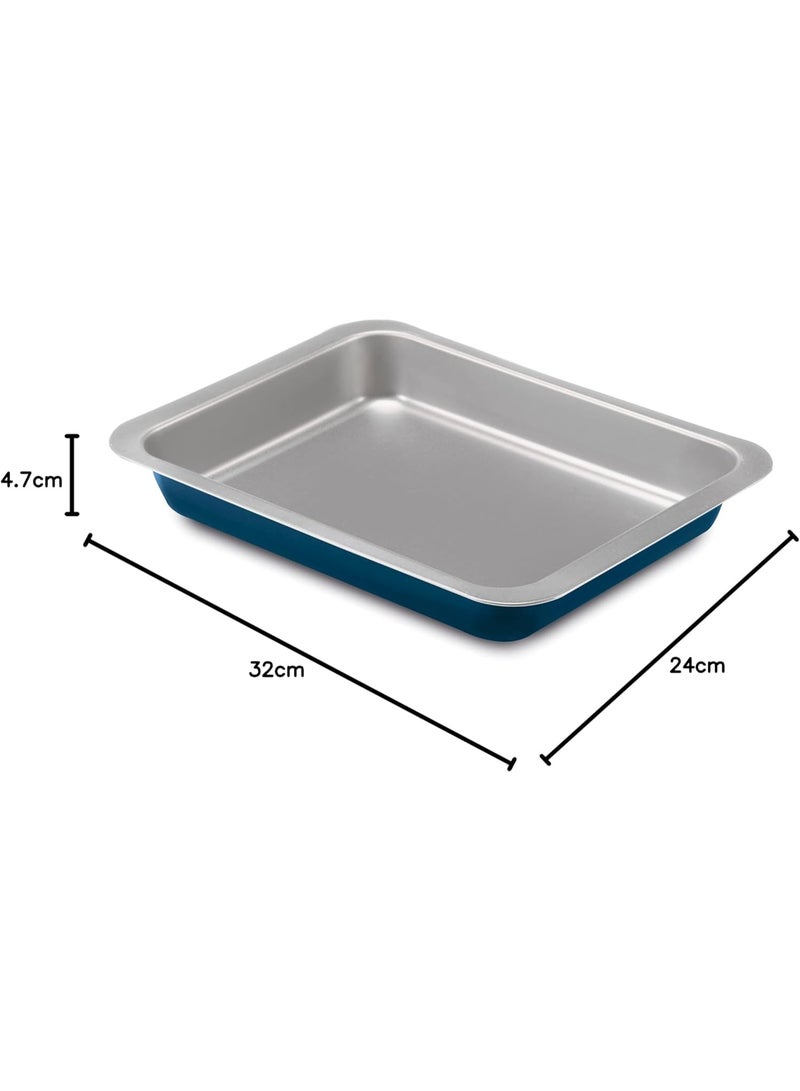 Guardini, Xbake Stainless Steel Lasanga Baking Tray  24 x 32 cm, Steel with Non-Stick Coating, Low Environmental Impact, Grey/Blue - Image 2
