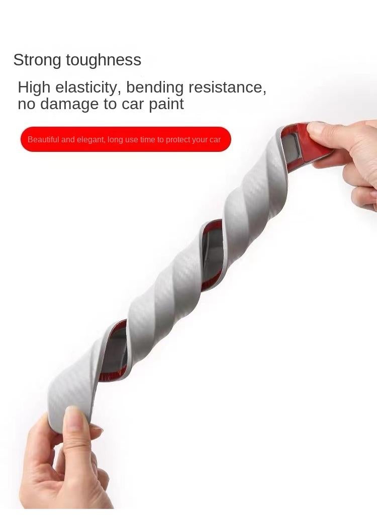 Y&D Car Front And Rear Bumper Anti-collision Strip Carbon Fiber Pattern Protective Strip Anti-scratch Rubber Strip Body Scratch Decorative Protective Sticker-Carbon Fiber Red (OPP Bag 2)  - Image 3