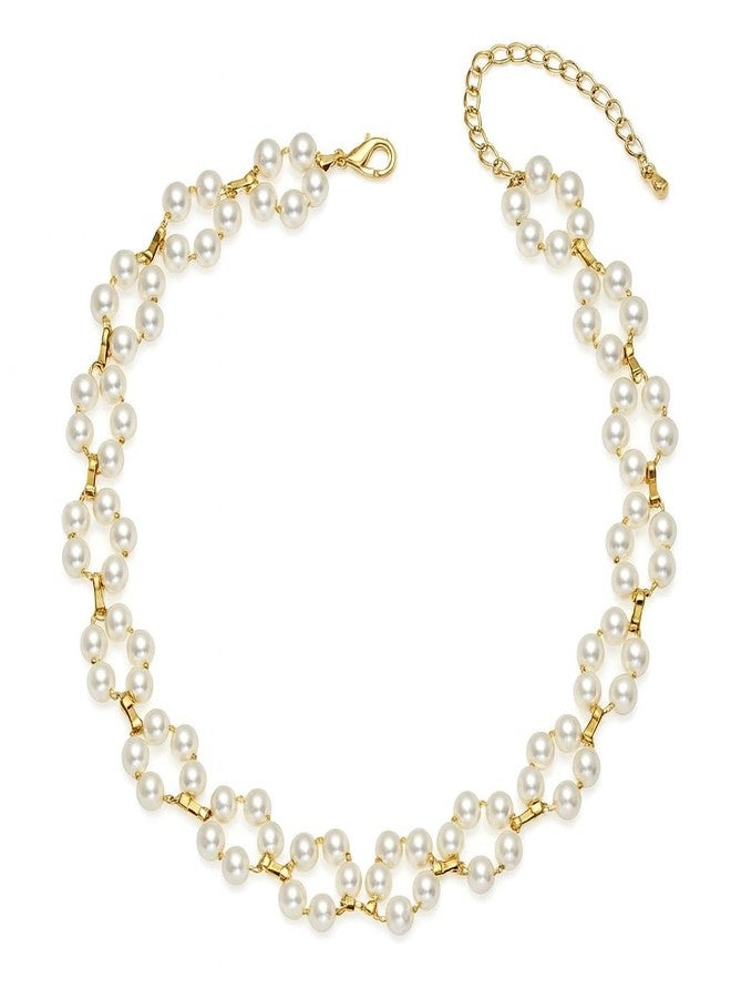MEENAZ Stylish Pearl Choker Necklace for Women & Girls | Elegant Gold Plated Moti Choker Chain Necklace Pendant | Fashion Jewellery for Women | Aesthetic Accessories | Beautiful Gift for Woman -23 - Image 1