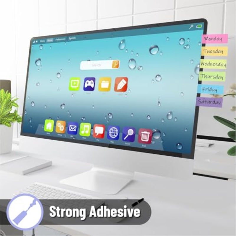 ملاحظات لاصقة 1 × 3 بوصة، 4 ألوان، 100 ورقة/وسادة، متعددة الألوان، 2 × 3 بوصة و1 × 3 بوصة، ملاحظات لاصقة، عبوة واحدة - Image 4